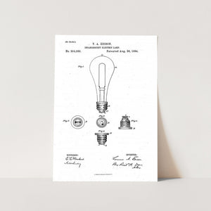 Electric Bulb Patent Art Print