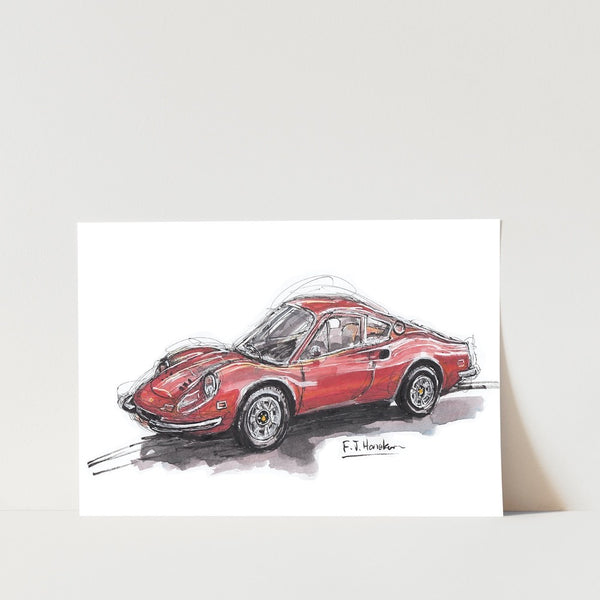 Ferrari Dino Car Art Print