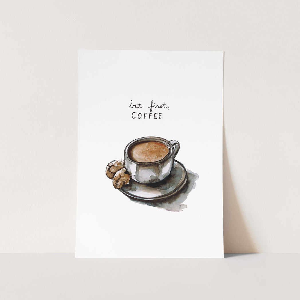 First Coffee by Mareli Art Print
