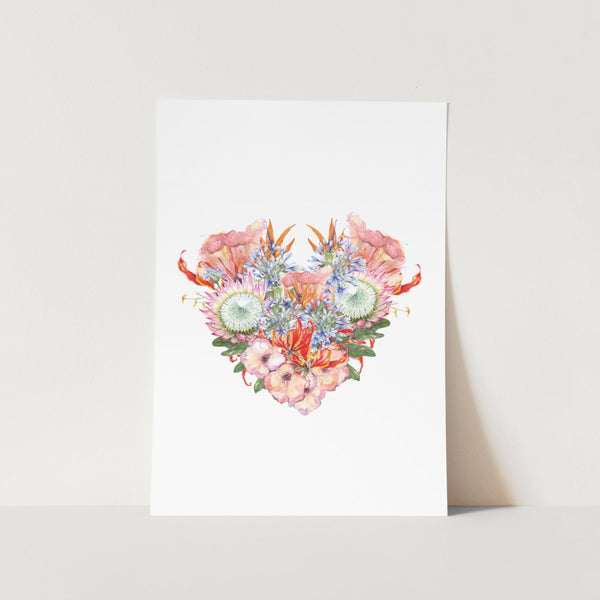 Florals Combined Heart Art Print