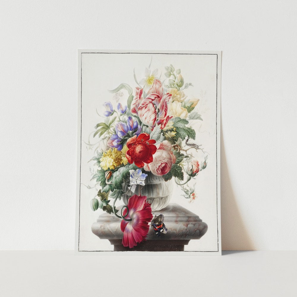 Flowers in a Glass Vase Art Print