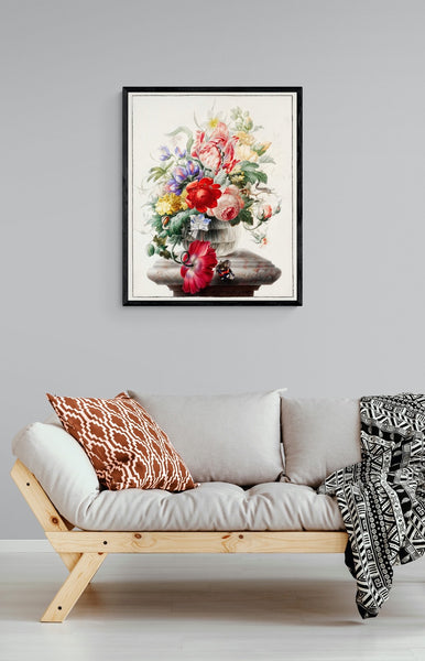 Flowers in a Glass Vase Art Print