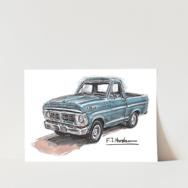 Ford F100 Car Art Print