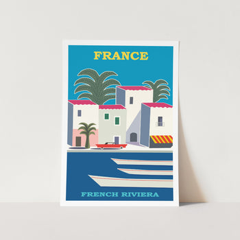 French Riviera Colourful Art Print