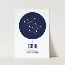 Load image into Gallery viewer, Gemini Star Sign Art Print
