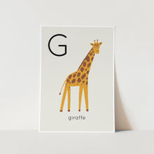 Load image into Gallery viewer, G for Giraffe Alphabet Art Print