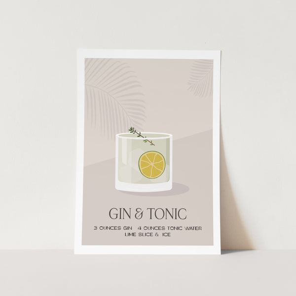 Gin & Tonic 2 Cocktail Art Print