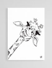 Load image into Gallery viewer, Peeking Giraffe by Jenna Art Print