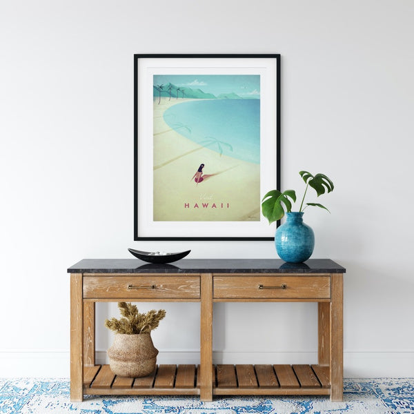 Hawaii Art Print black frame