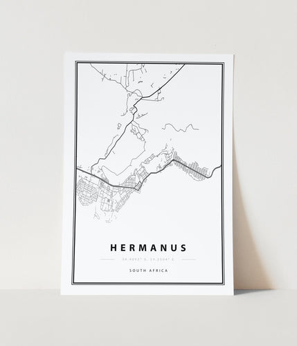 Hermanus Map Art Print