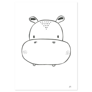 Hippo by Lor Art Print