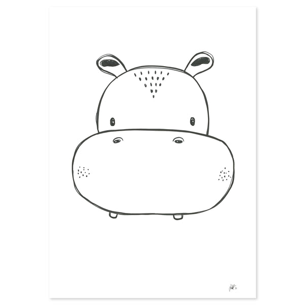 Hippo by Lor Art Print