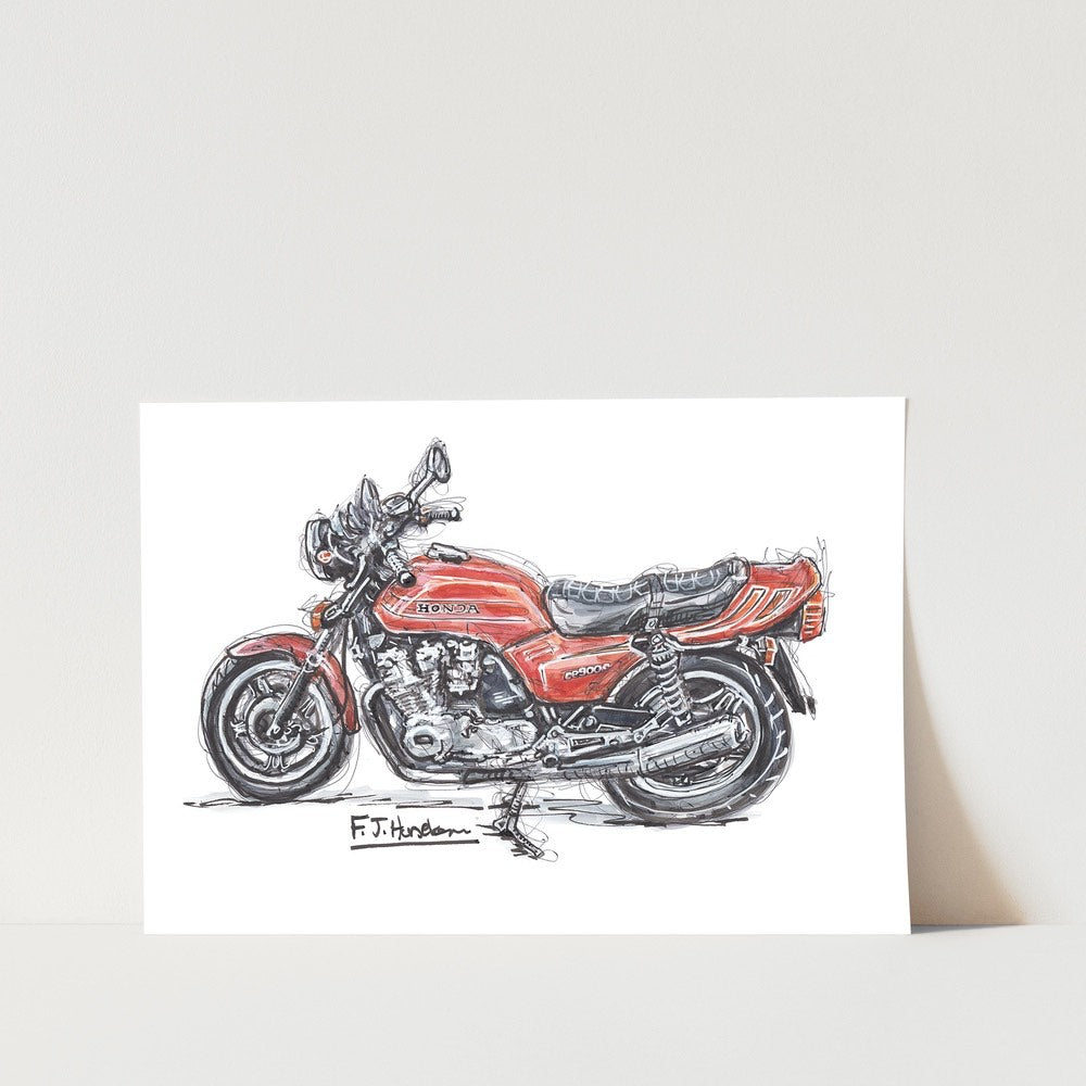 Honda 900F Motorbike Art Print