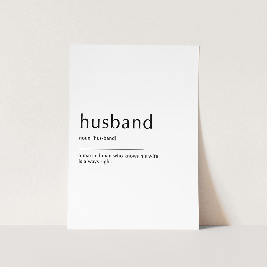 Husband Noun Art Print