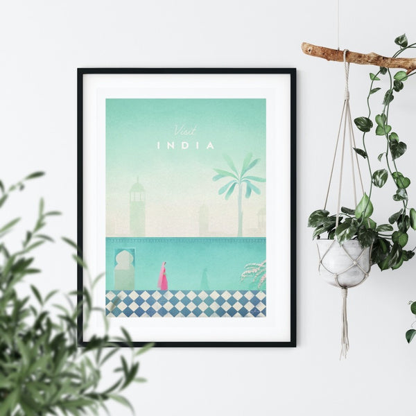 India Art Print black frame