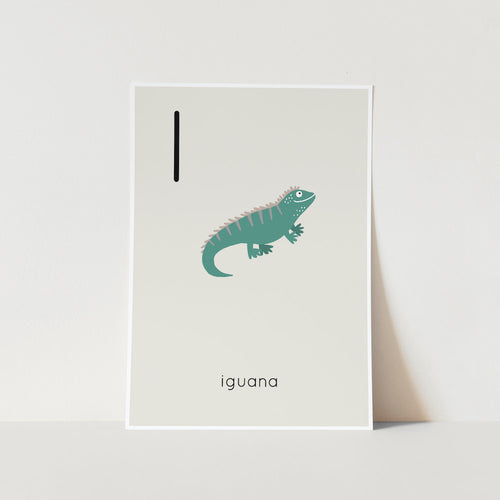 I for Iguana Alphabet Art Print