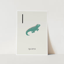 Load image into Gallery viewer, I for Iguana Alphabet Art Print