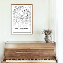 Load image into Gallery viewer, Johannesburg Map Art Print Framed Wood