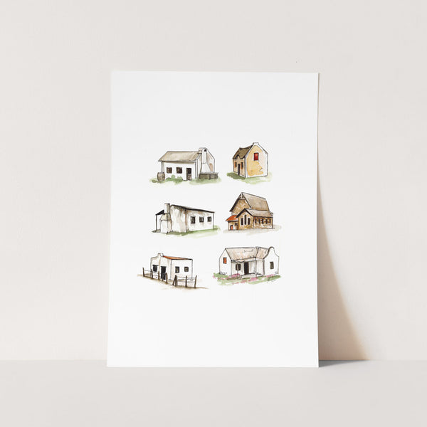 Karoo Houses by Mareli Art Print