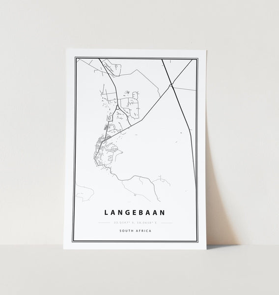Langebaan Map Art Print