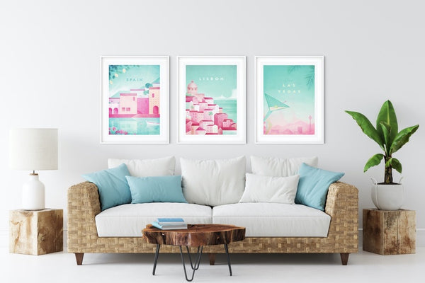 Las Vegas Art Print framed white