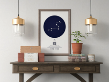 Load image into Gallery viewer, Leo Star Sign Art Print framed wood