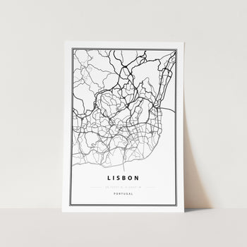 Lisbon Map Art Print