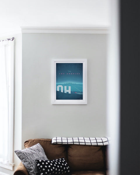 Los Angeles Art Print framed white