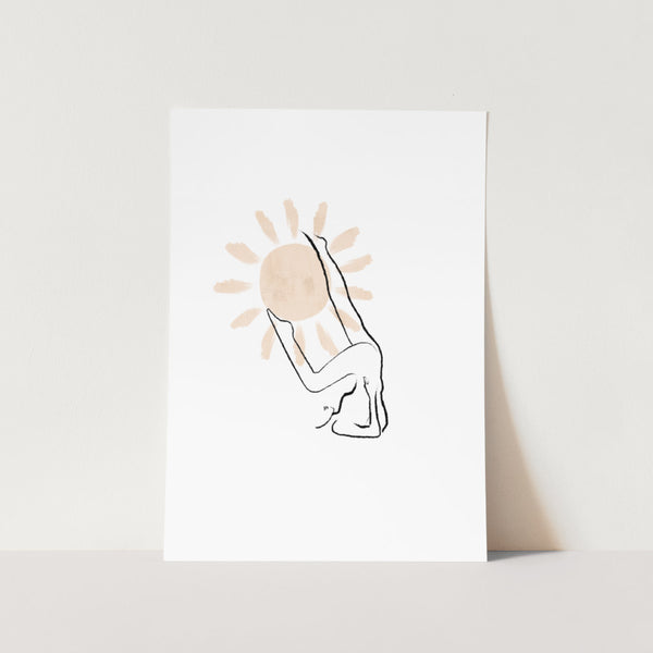 Lady and Sun Posing Art Print