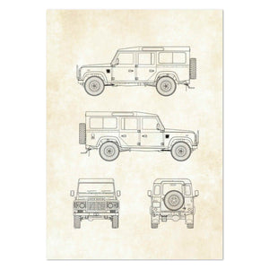 Land-Rover-Defender-110 Patent Art Print