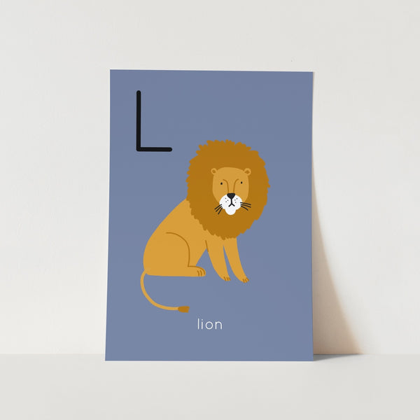 L for Lion Alphabet Art Print