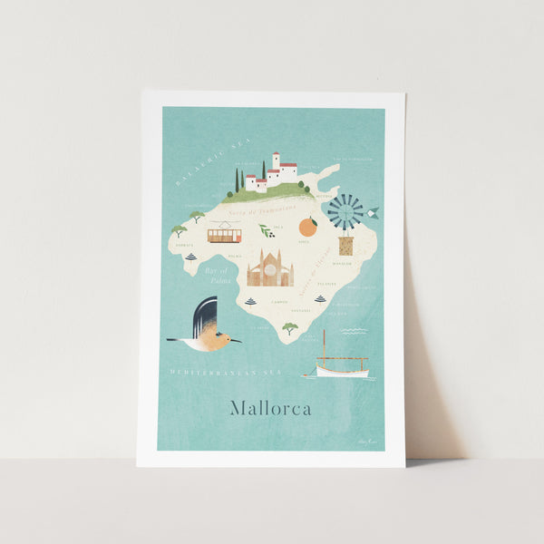 Mallorca Illustration Map Art Print