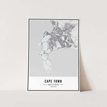 Load image into Gallery viewer, Cape Town Greyscale Map Art Print