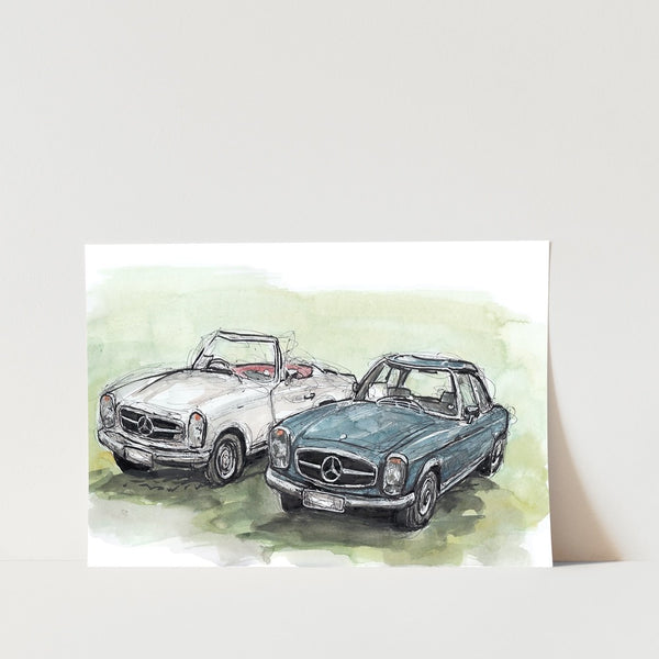 Merc Pagoda Roadster Car Art Print