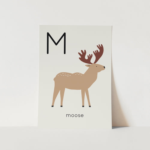 M for Moose Alphabet Art Print