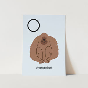 O for Orangutan Alphabet Art Print