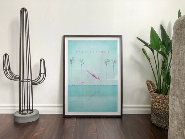 Palm Springs Art Print framed black