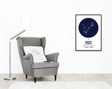Load image into Gallery viewer, Pisces Star Sign Art Print framed black