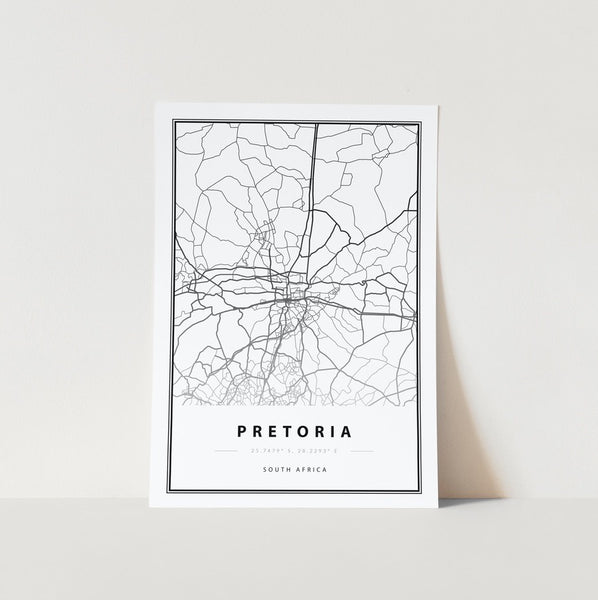 Pretoria Map Art Print no Frame