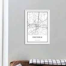 Load image into Gallery viewer, Pretoria Map Art Print White Frame