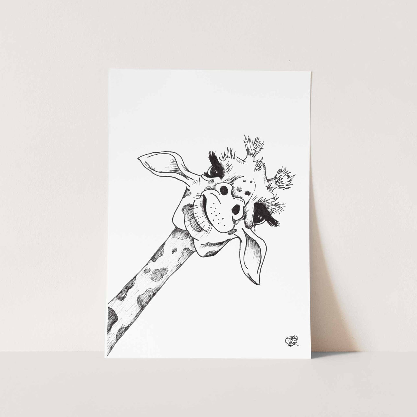 Peeking Giraffe by Jenna Art Print