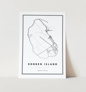 Robben Island Map Art Print
