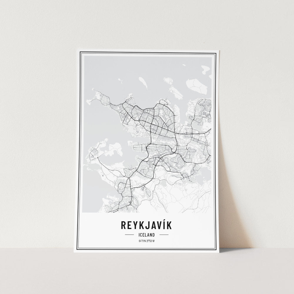 Reykjavik Iceland Map Art Print