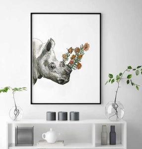 Rhino by Mareli Art Print