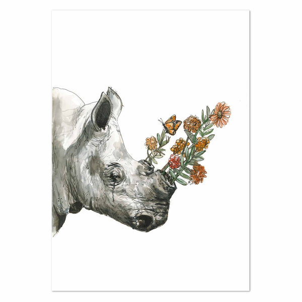 Rhino by Mareli Art Print