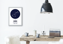 Load image into Gallery viewer, Scorpio Star Sign Art Print framed 