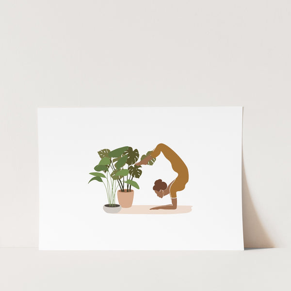 Scorpion pose at home Art Print