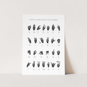 Sign Language Alphabet  Art Print
