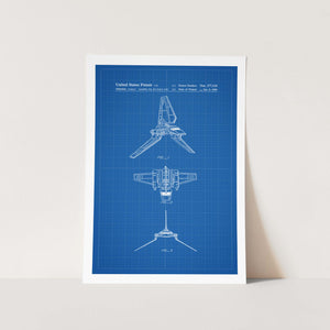 Star Wars Shuttle Patent Patent Art Print