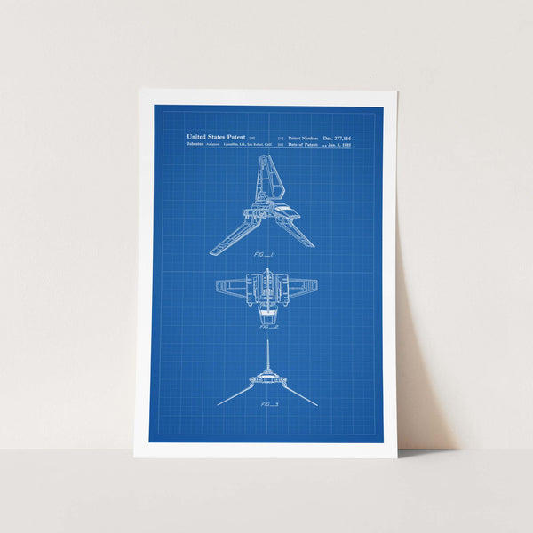 Star Wars Shuttle Patent Patent Art Print